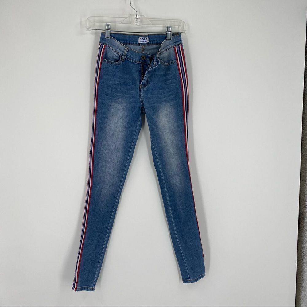 Lolo Jeans Juniors’ Skinny Jeans with Side Stripe size 1